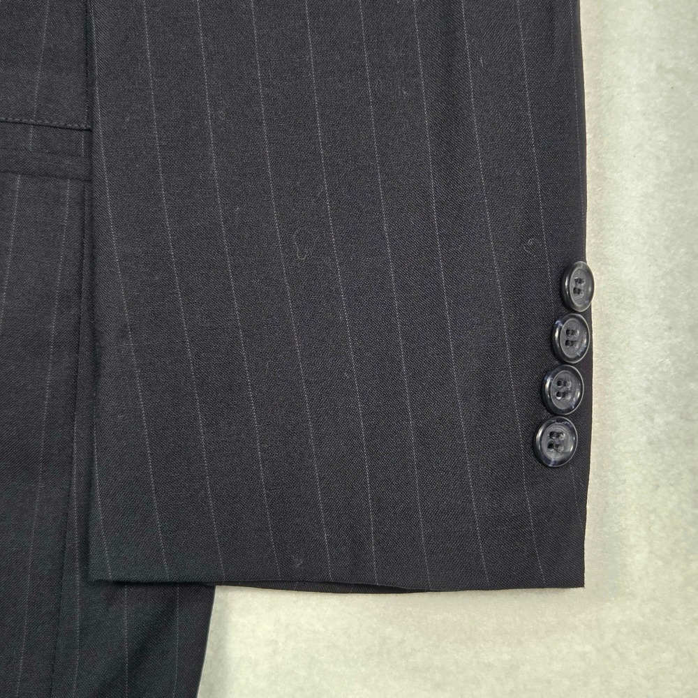 Brooks Brothers Blazer Mens 39 Navy Blue Pinstripe Wool Brooksease Sport Coat - Picture 3 of 11